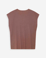 Top amplio de lurex con escote en V terracotta Vaporo