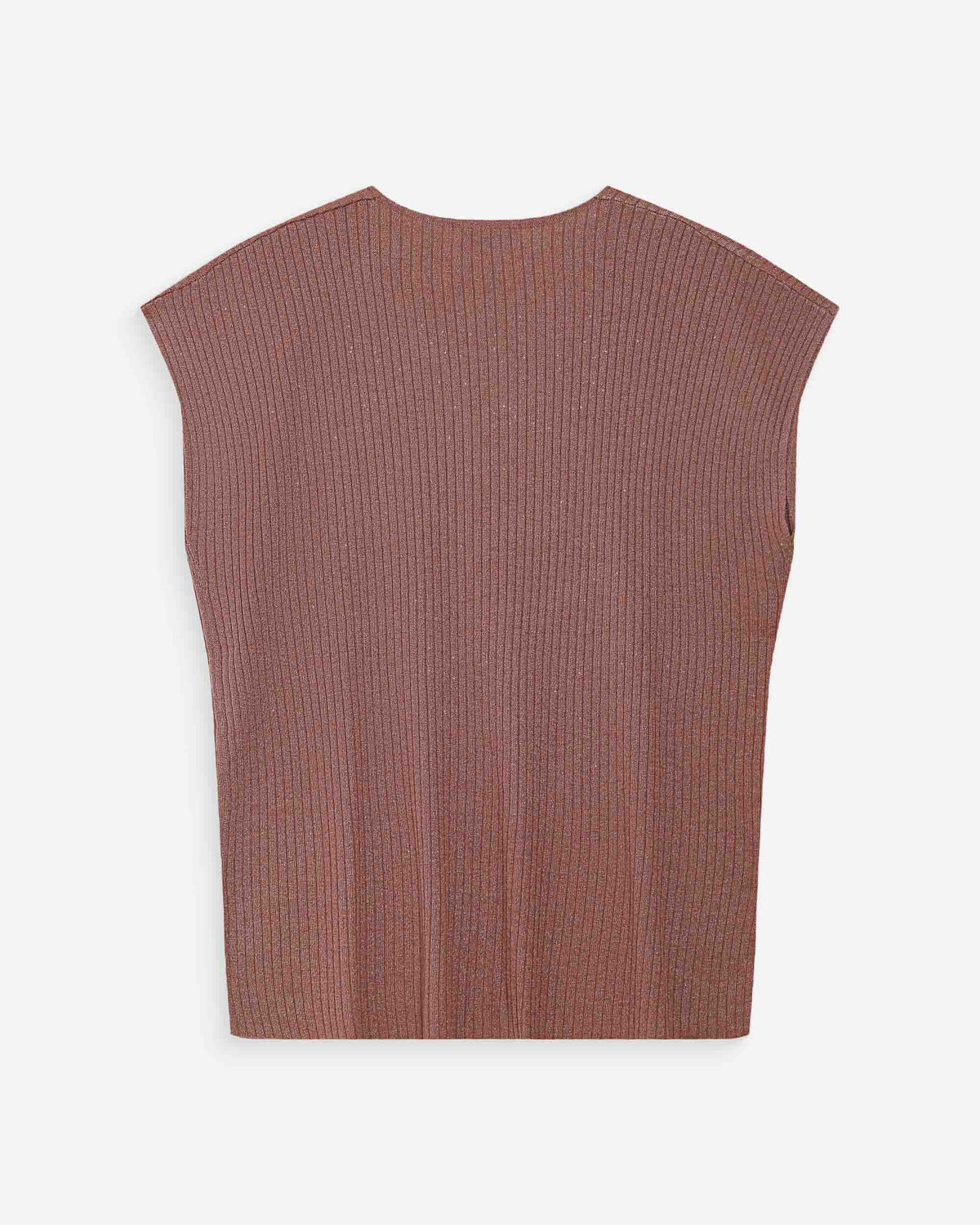 Top amplio de lurex con escote en V terracotta Vaporo