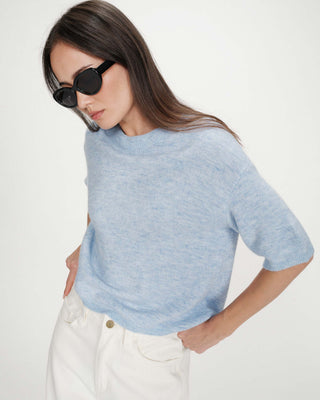 Pull oversize en laine col rond ciel Vamos