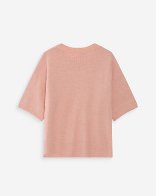 Oversized wool crew-neck sweater peche Vamos