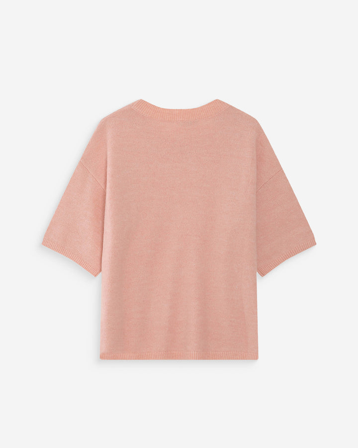 Oversized wool crew-neck sweater peche Vamos