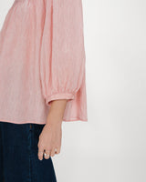Balloon-sleeve blouse with front buttons rose Vanille