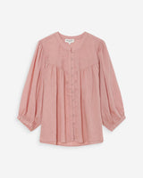Balloon-sleeve blouse with front buttons rose Vanille