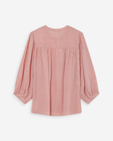 Balloon-sleeve blouse with front buttons rose Vanille