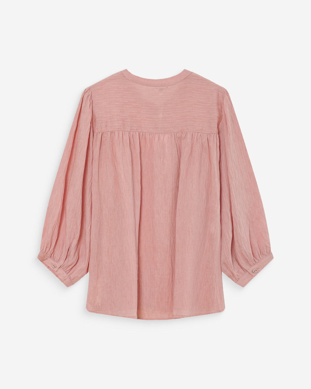 Balloon-sleeve blouse with front buttons rose Vanille