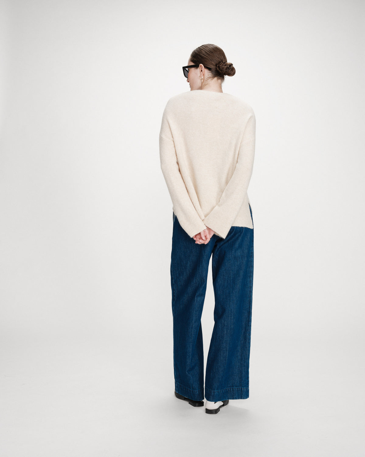 Oversized knit sweater marine Viggo