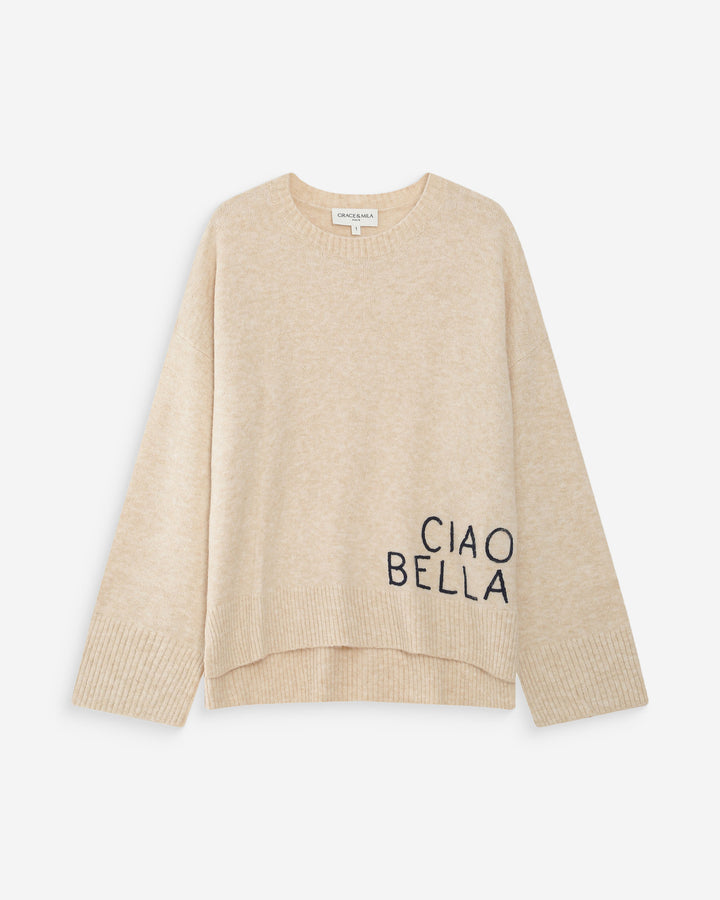 Oversized knit sweater marine Viggo