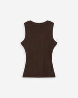 Fitted cotton jersey tank top chocolat Valou