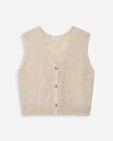 Sleeveless V-neck cardigan with buttons sable Nars
