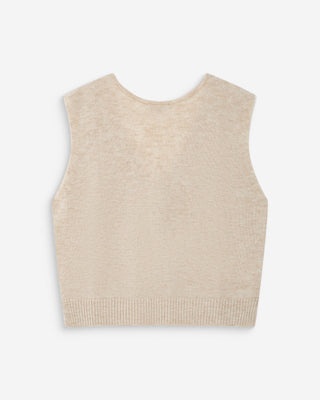 Sleeveless V-neck cardigan with buttons sable Nars