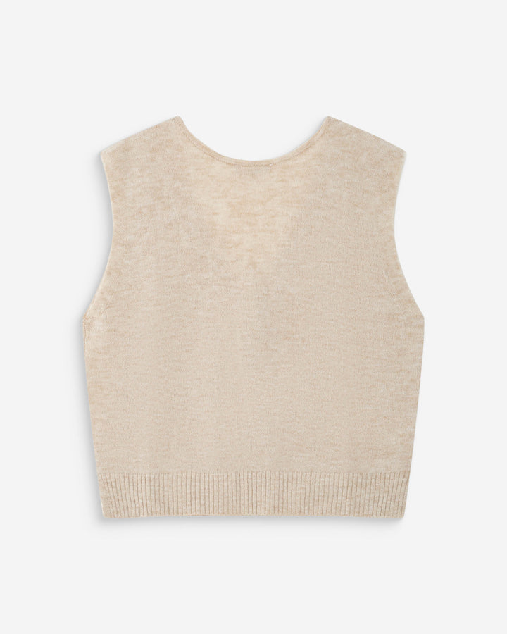 Sleeveless V-neck cardigan with buttons sable Nars