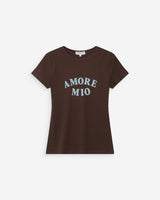 Camiseta ajustada de algodón chocolat Valerio