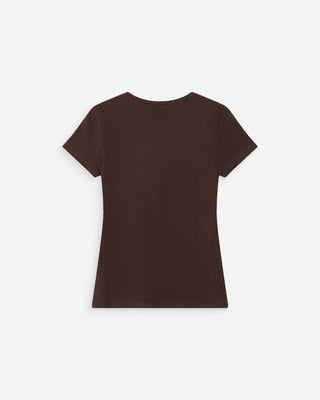 T-shirt ajusté en coton à imprimé velours chocolat Valerio