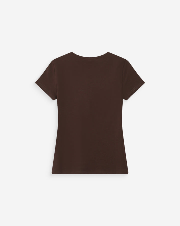 Camiseta ajustada de algodón chocolat Valerio