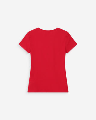 T-shirt ajusté en coton à imprimé velours rouge Valerio