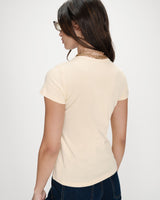 T-shirt ajusté en coton à imprimé velours vanille Valerio