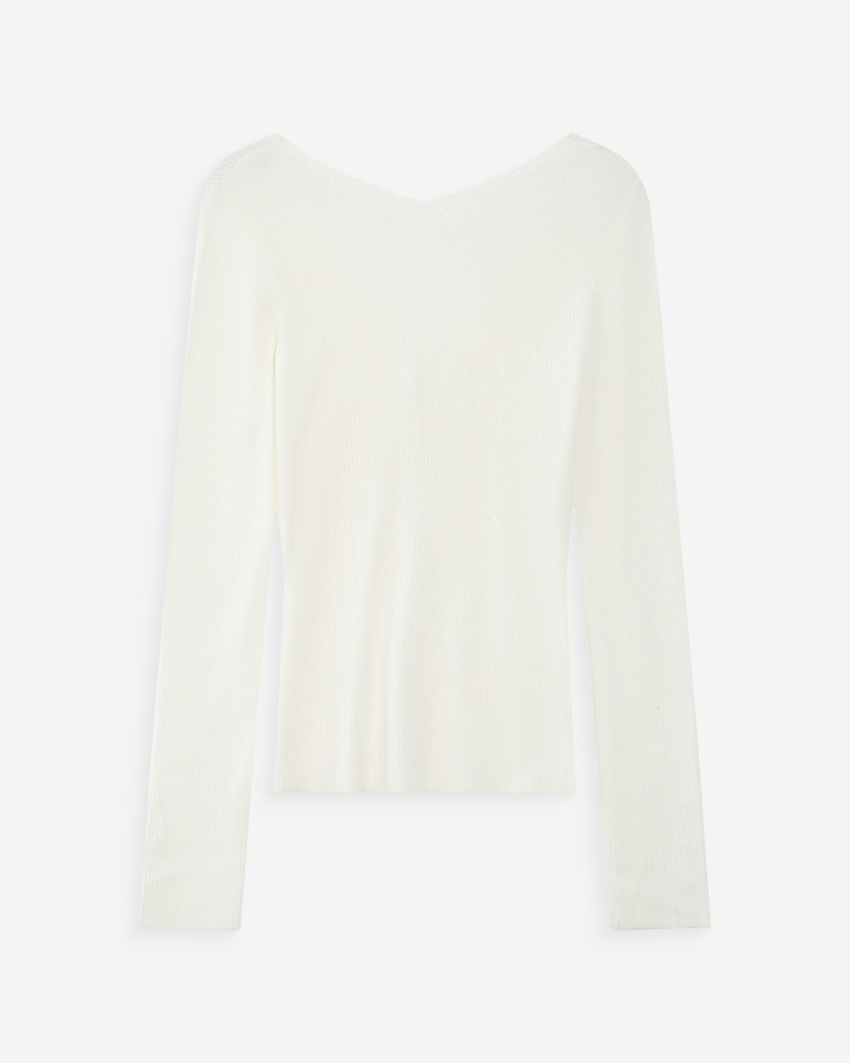 Cardigan ajusté col V manches longues ivoire Volage