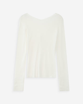 Cardigan ajusté col V manches longues ivoire Volage