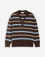 Pull oversize à col polo chocolat Vaporetto