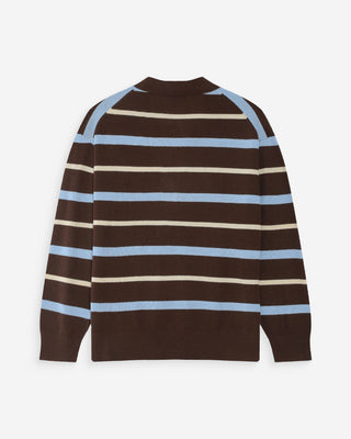 Pull oversize à col polo chocolat Vaporetto