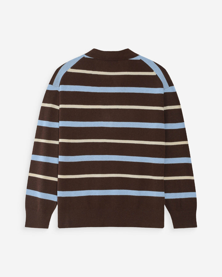 Pull oversize à col polo chocolat Vaporetto