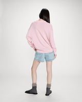 Pull oversize à col polo rose Vaporetto