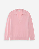 Pull oversize à col polo rose Vaporetto