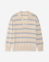Pull oversize à col polo vanille Vaporetto