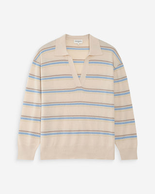 Pull oversize à col polo vanille Vaporetto