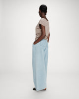 Top col V manches courtes en lurex grege Valsons