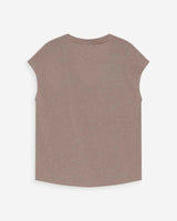 Top col V manches courtes en lurex grege Valsons