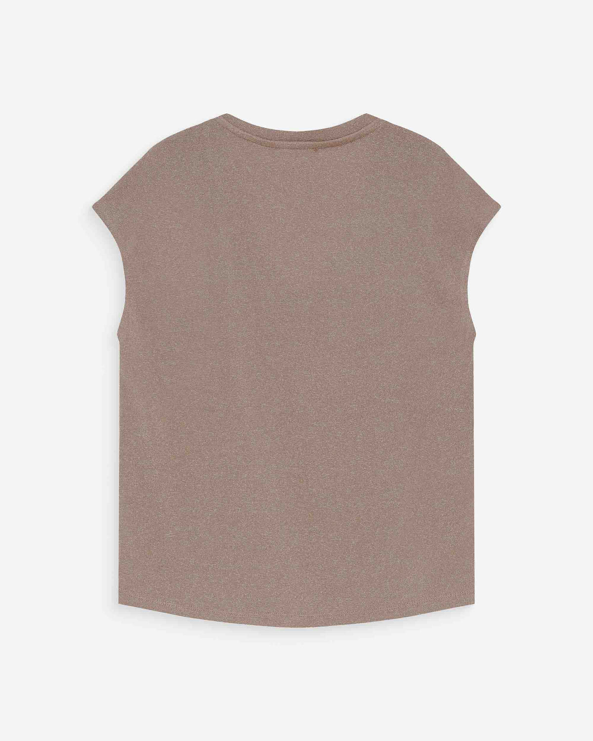 Top col V manches courtes en lurex grege Valsons