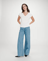 Top de lurex con escote en V ivoire Valsons