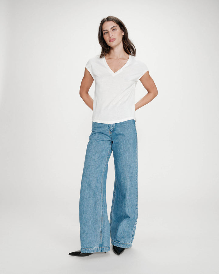 Top de lurex con escote en V ivoire Valsons