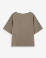 Fluid short-sleeve V-neck top kaki Violon