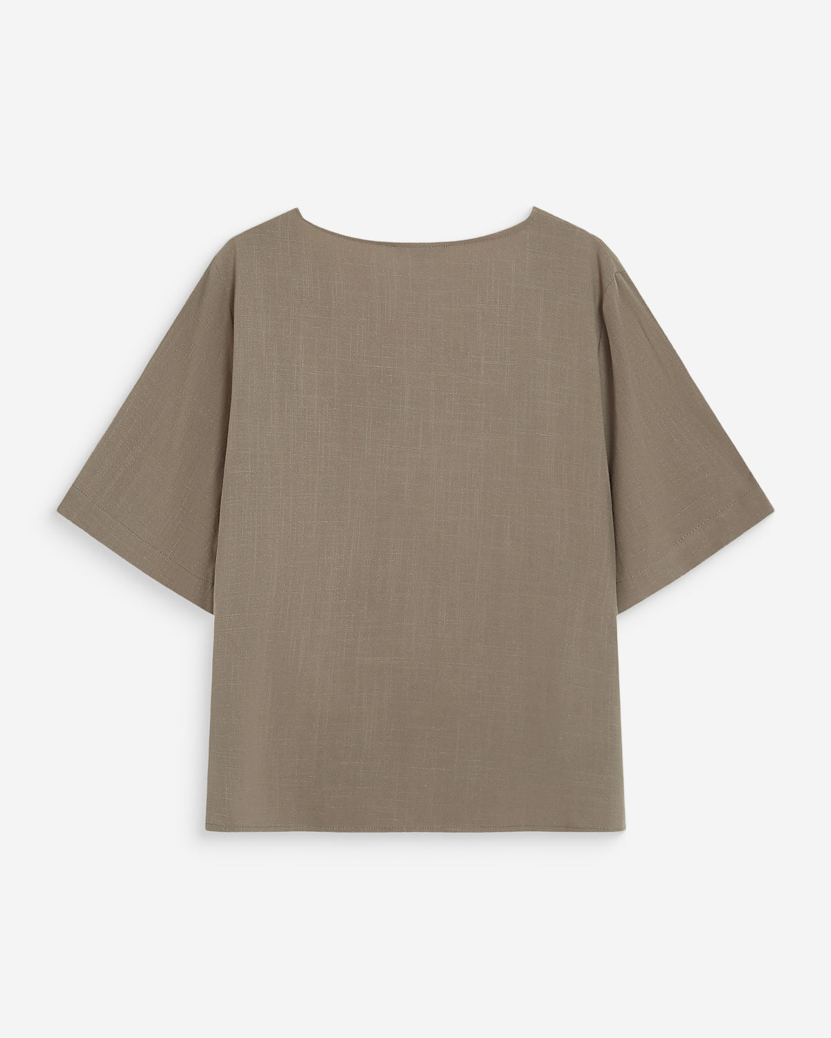 Fluid short-sleeve V-neck top kaki Violon