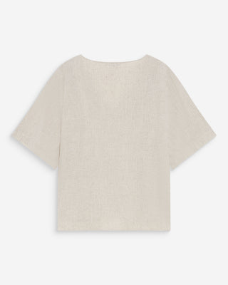 Top manches courtes fluide col V sable Violon
