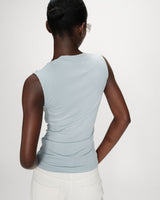 Draped sleeveless high-neck top ciel Valley