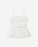 Top péplum bustier à encolure carrée ivoire Valo