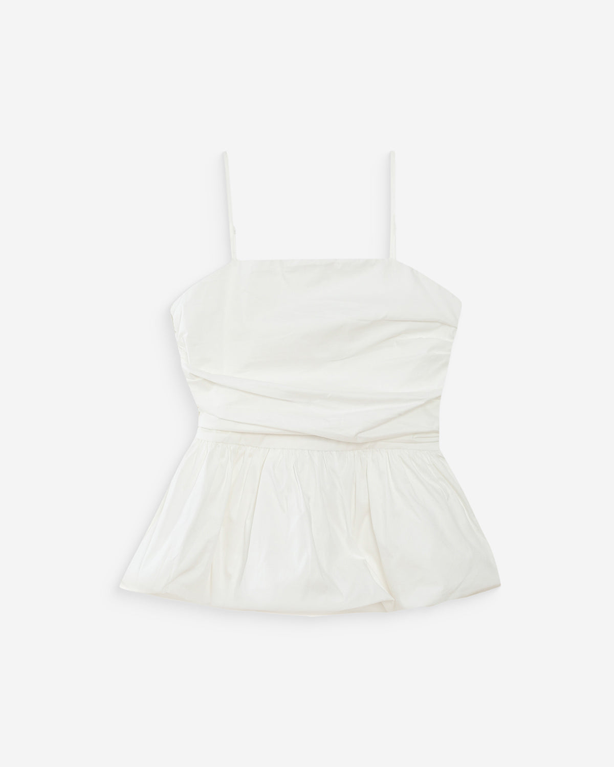 Top péplum bustier à encolure carrée ivoire Valo