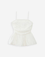 Top péplum bustier à encolure carrée ivoire Valo