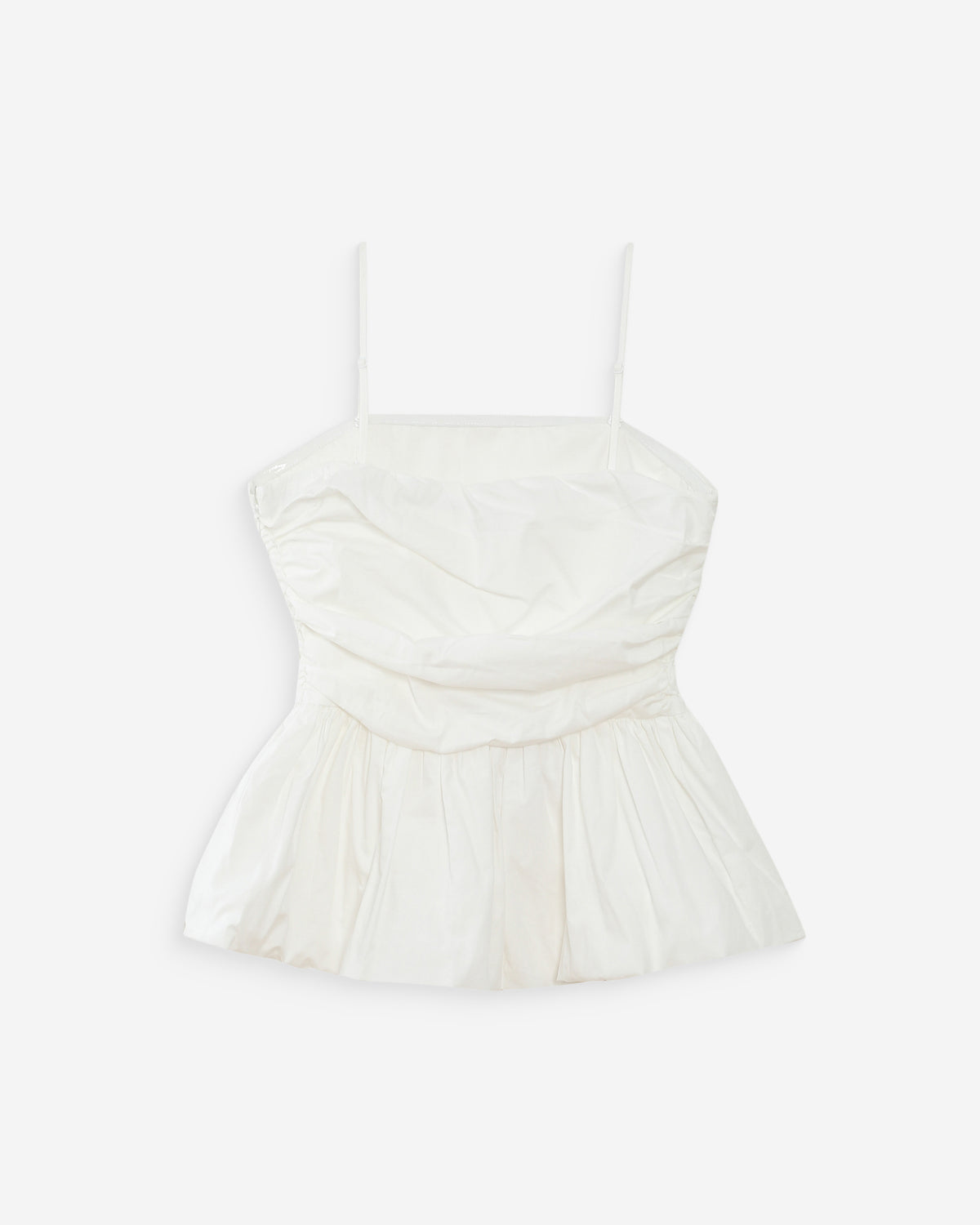Top péplum bustier à encolure carrée ivoire Valo