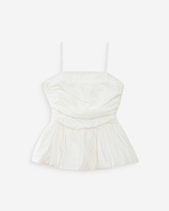 Top péplum bustier à encolure carrée ivoire Valo