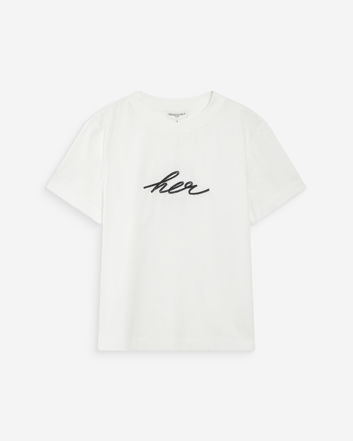 T-shirt en coton manches courtes ivoire Vanders