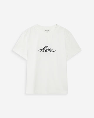 T-shirt en coton manches courtes ivoire Vanders