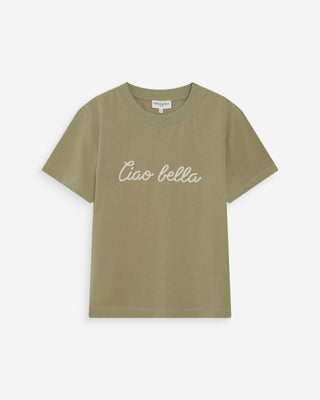 T-shirt en coton manches courtes sauge Vanders