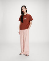 T-shirt en coton manches courtes terracotta Vanders