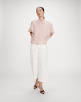 Chemise large à rayures manches courtes corail Vercia