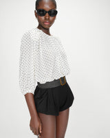 Voluminous polka dot blouse ivoire Valianna