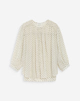 Voluminous polka dot blouse ivoire Valianna